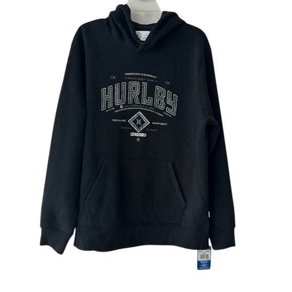 Hurley Freedom Company Black Hoodie Pullover Sweatshirt NWT Size L - Picture 1 of 16